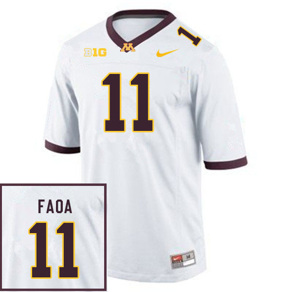 Men #11 Lonenoa Faoa Minnesota Golden Gophers College Football Jerseys Sale-White